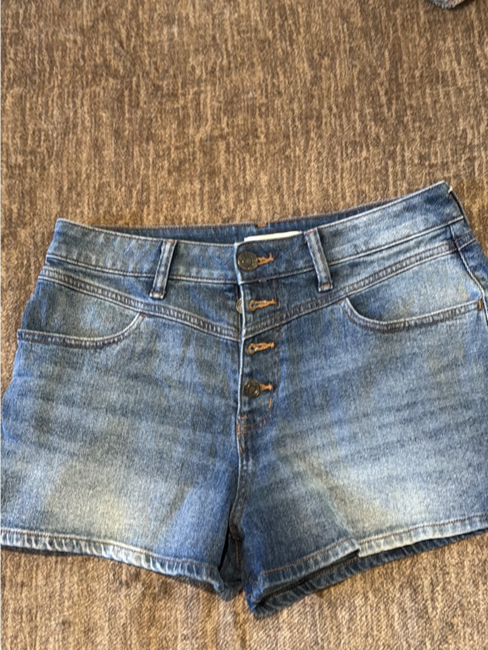 SO Women's Light Blue Button-Fly Denim Shorts